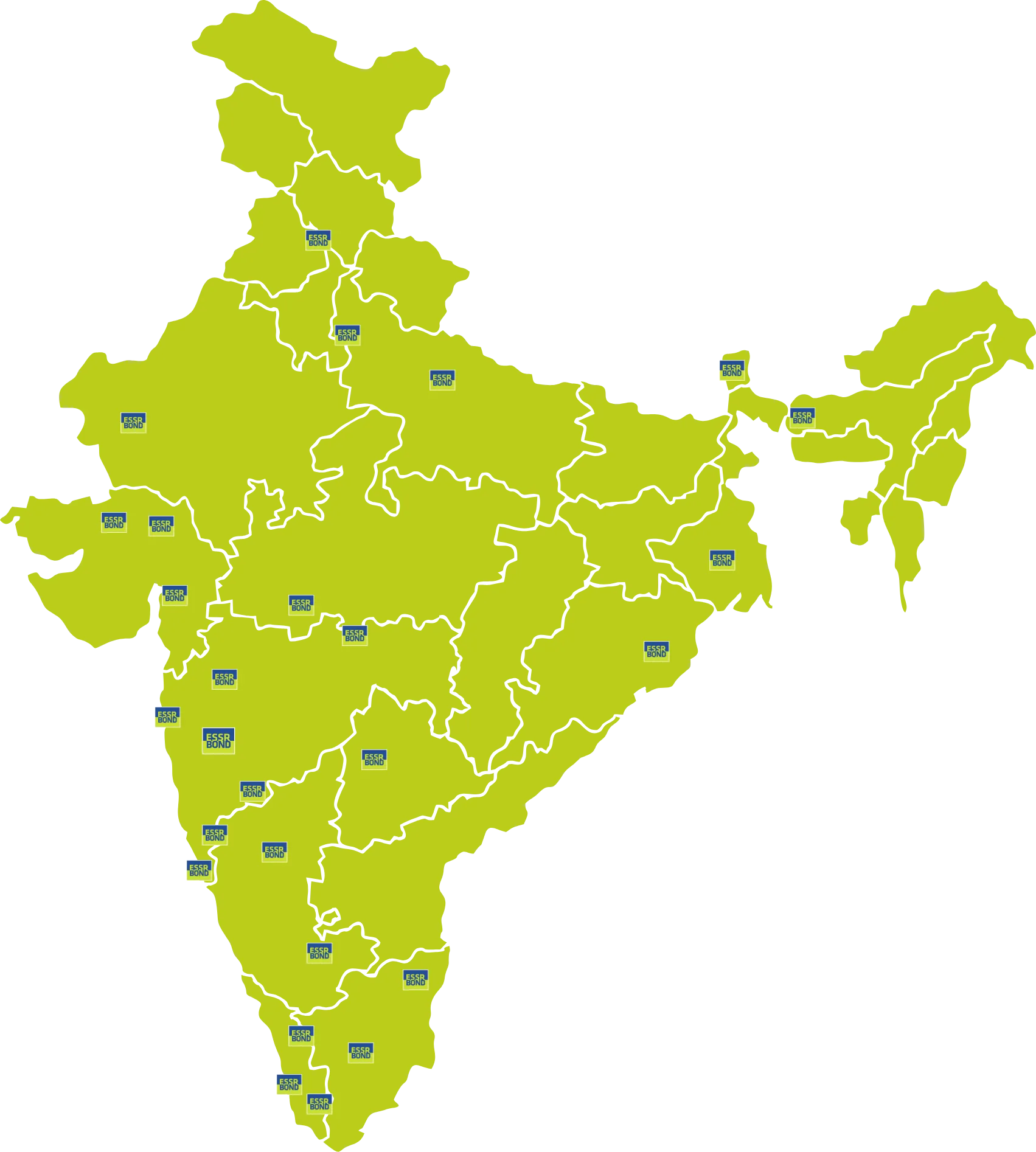 India Map with network